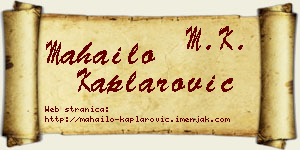 Mahailo Kaplarović vizit kartica